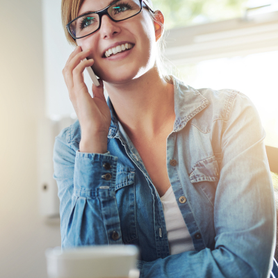 Woman talking on phone